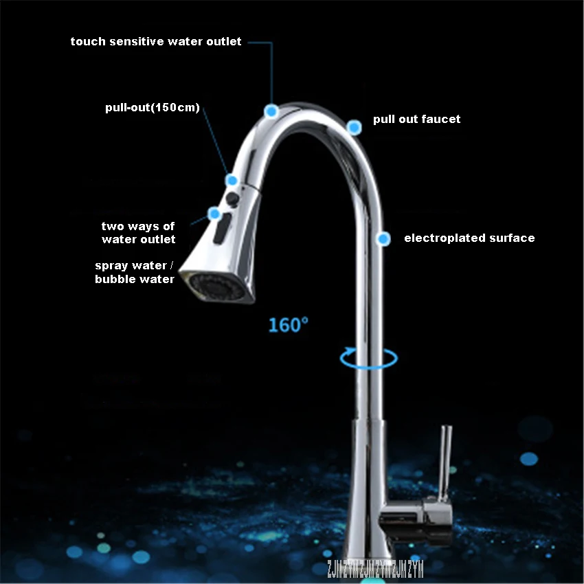 Thực Vật 6666 Lưu Vực Bồn Rửa Tự Động Vòi Bếp Cảm Ứng Tập Đồng Lạnh Và Nóng Vòi Nước Thông Minh Kéo Ra Cảm Biến Vòi