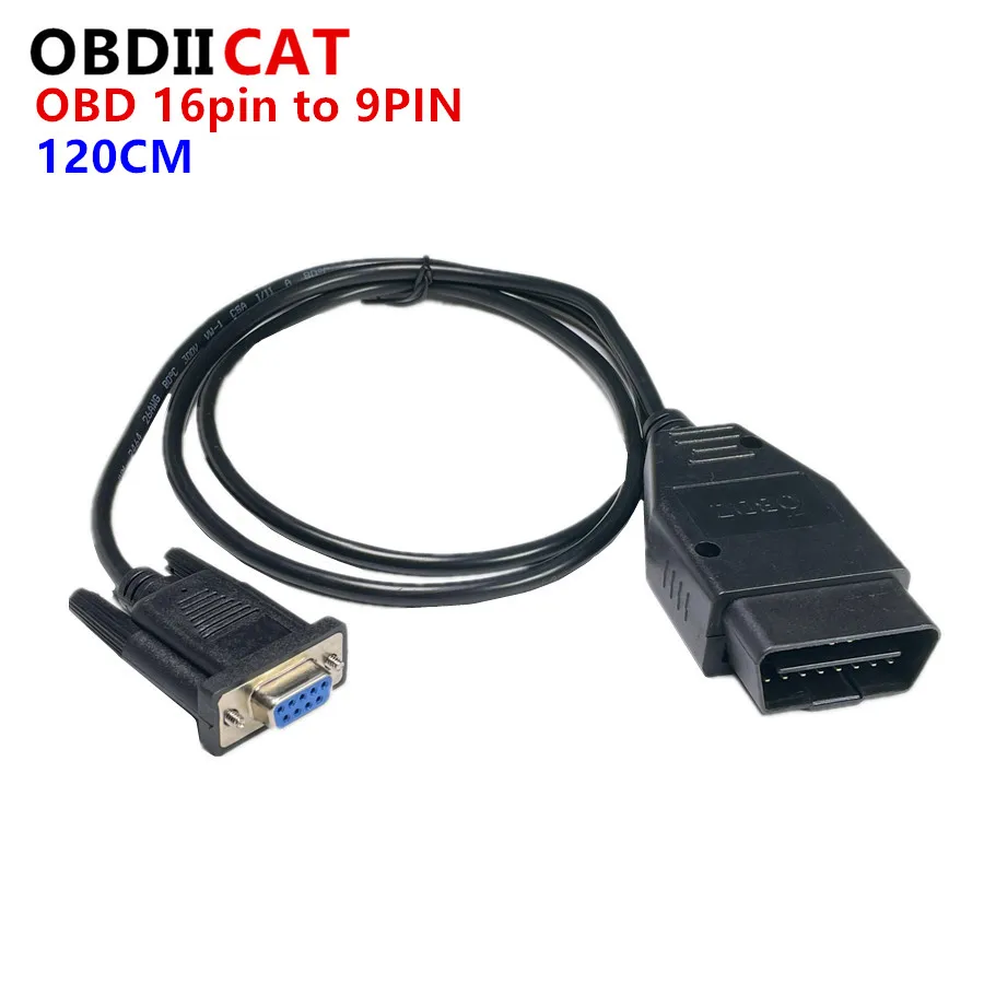 

OBDII 16 Pin to DB9 Female 1.2M OBD OBD2 16Pin Male Extension Cable Car OBD Tool 16Pin to DB9 Connector