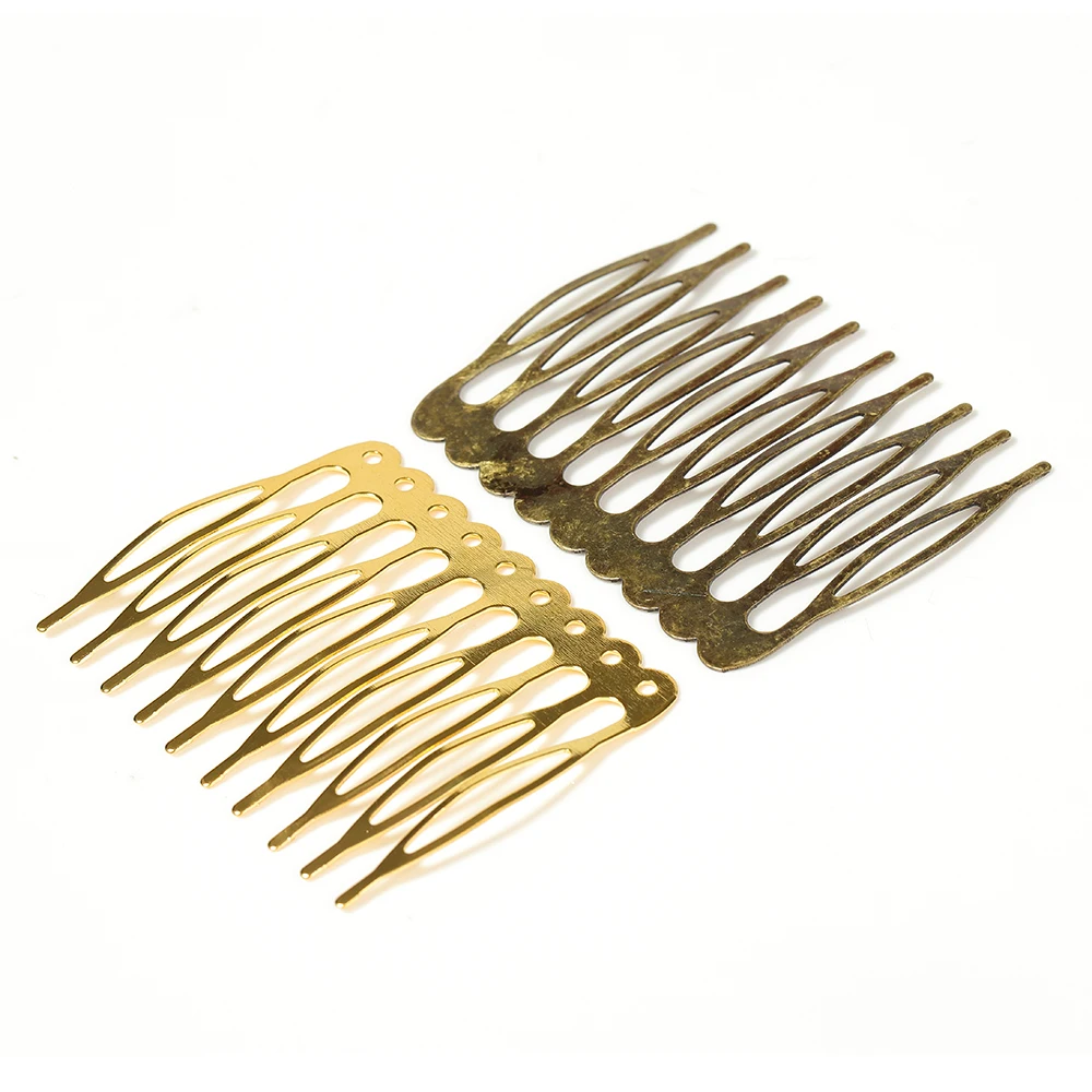 10pcs 5/10 Teeth Metal Hair Comb DIY Hair Clips Claw Hairpin Base for Wedding Bride Hair Jewelry Making Headwear Decor Findings