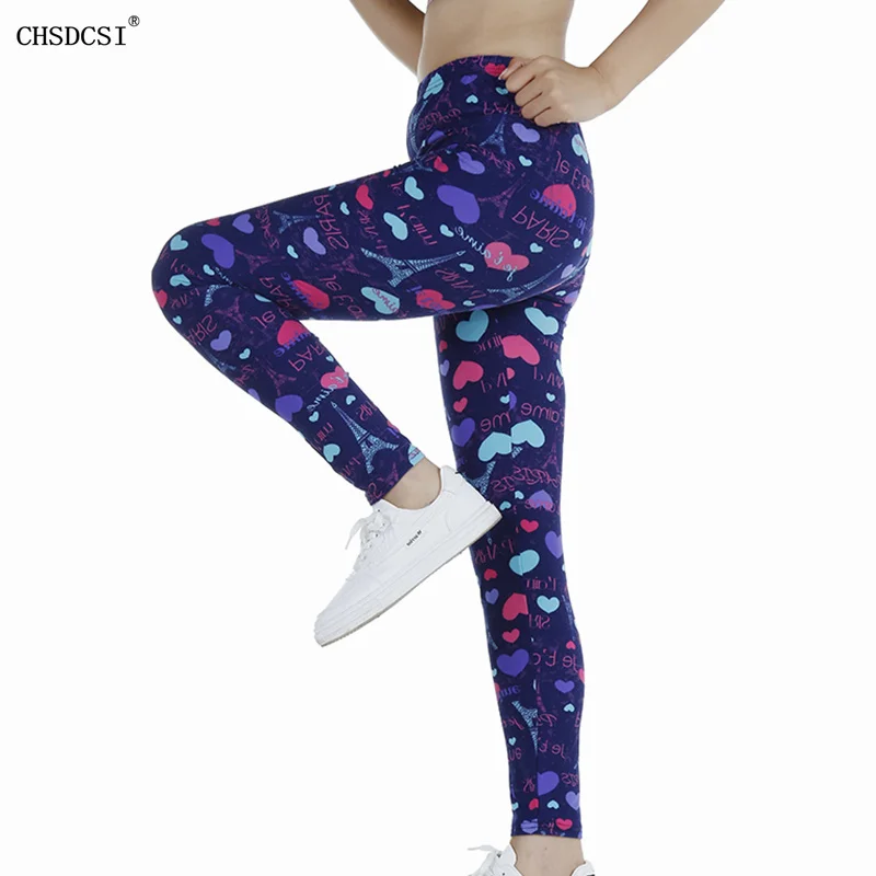 

CHSDCSI Workout Leggins Push Up Women Leggings Letter Love Printed Fitness Gym High Elasticity Tights Running Sexy Pencil Pants