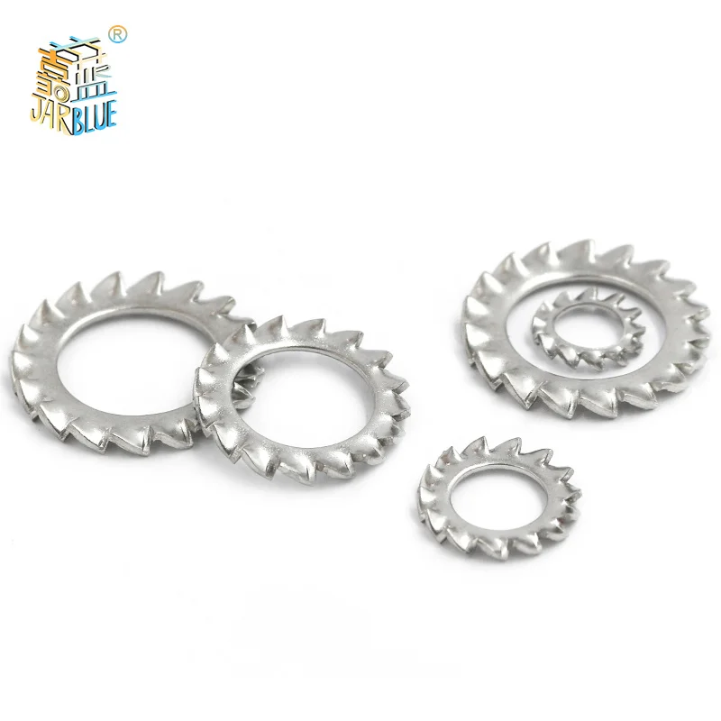 50/100X M2.5 M3 M4 M5 M6 M8 M10 M12 GB862.1 DIN6798A A2 304 Stainless Steel External Toothed Serrated Lock Washer Gasket