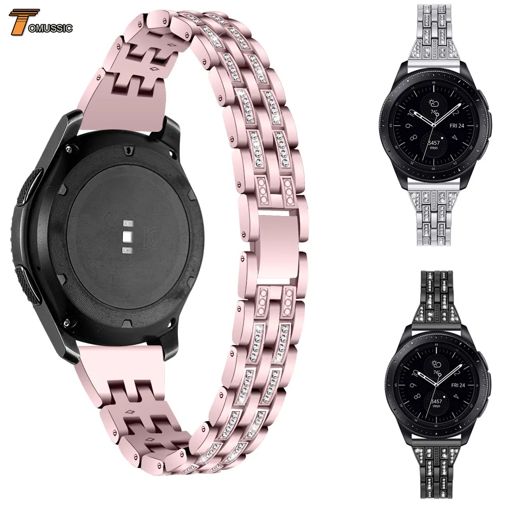 22mm 20mm Diamond Strap For Samsung Gear Sport S2 S3 Classic Frontier Galaxy Watch 42mm 46mm Band For Huawei Honor Magic GT 2