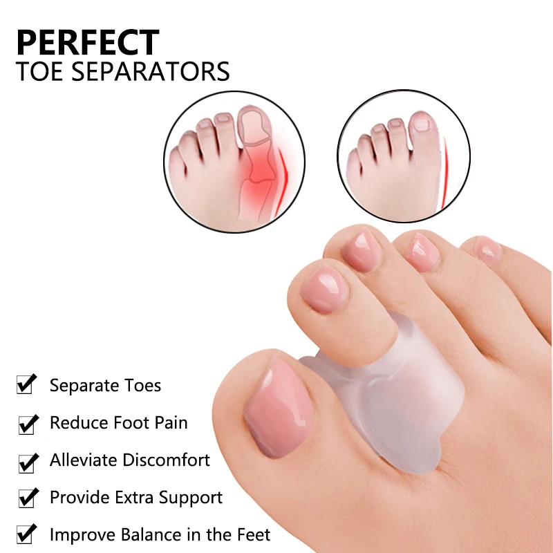 2pcs Silicone Gel Toe Separator Orthopedic Supplie Hallux Valgus Bunion Spacers Feet Adjuster Thumb Corrector Foot Care Tool