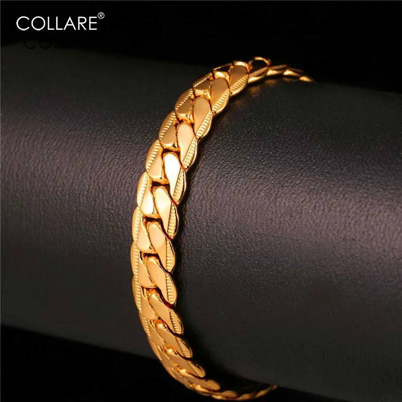 

ChainsPro Snake Link Chain Bracelet Men Black/Rose Gold/Gold Color Chain Wholesale Bracelets & Bangles Men Jewelry H160