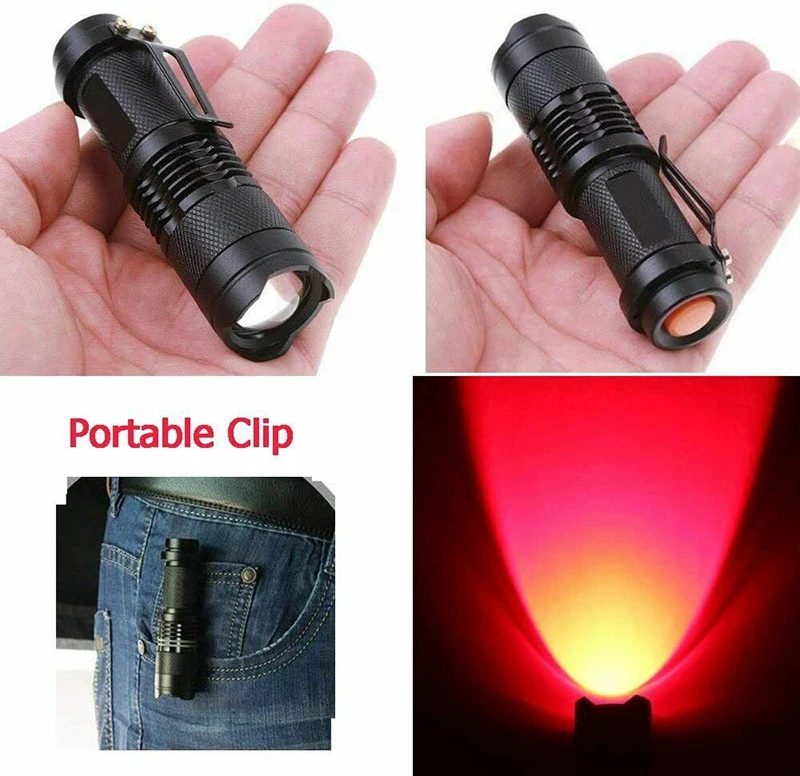 D5 LED 670nM Red Beam Light Flashlight edc Green Blue Beam Torch Lamp Lantern Against Deteriorating Eyesight Red Flashlight Gift