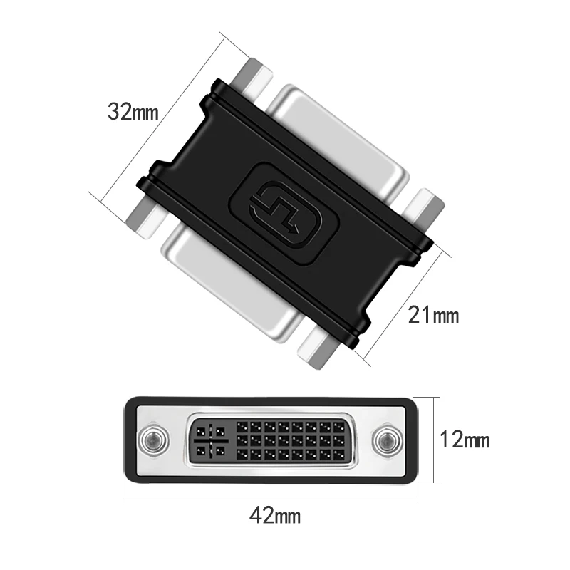 DVI Miniature Connector DVI-I (24+5) Female to Female Mini Gender Changer for DVI Cable Extension