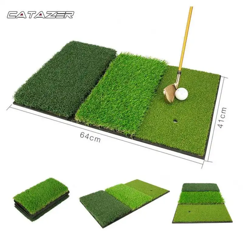 

Golf Accessories Outdoor Golf Game Tee Hole Golf Training Aids Indoor Outdoor Portable Tri-Turf Golf Hitting Grass Golf Mats