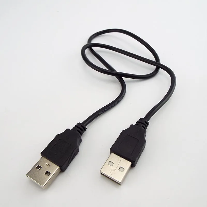 Podwójne USB 2.0 typ A z męskiego na męskie przedłużacz komputera Adapter do kabla złącze przedłużacz szybki Transfer synchronizacja danych