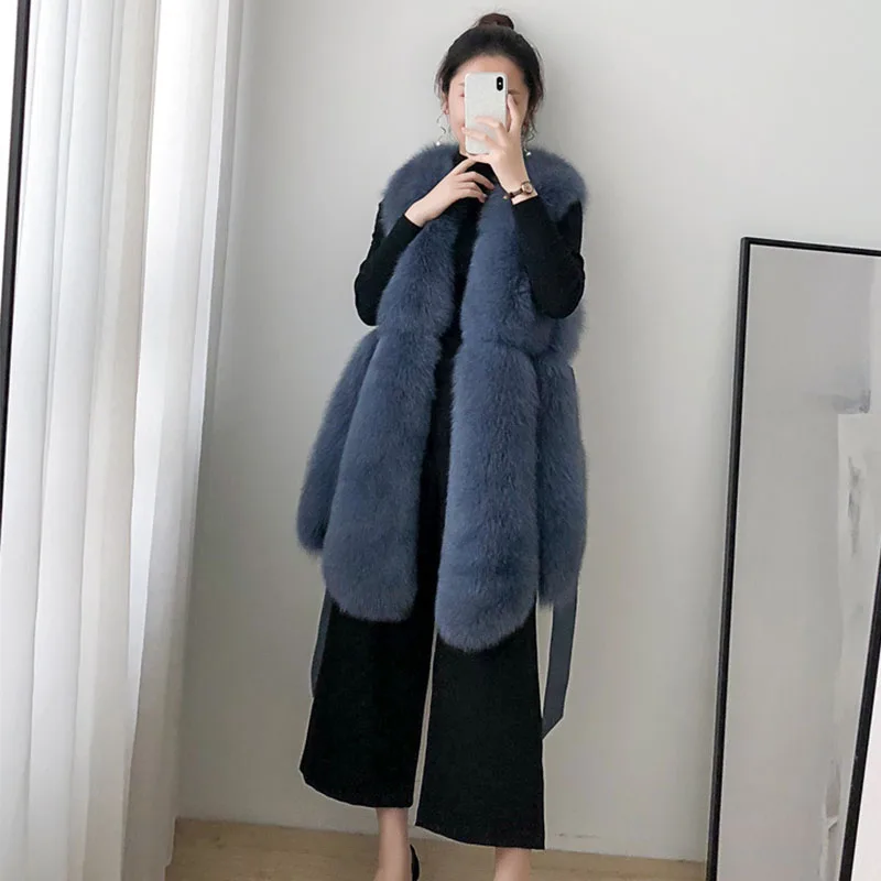 ZADORIN Korean Fashion New Winter Fluffy Faux Fox Fur Vest Women Elegant Furry Warm Long Autumn Jacket Women Fur Coats Jackets