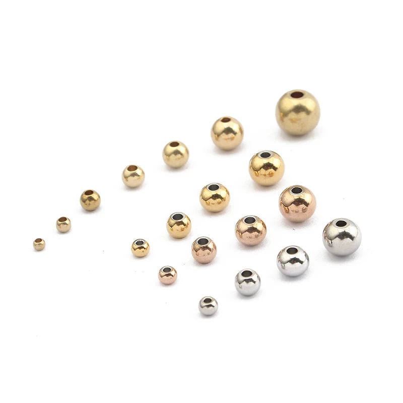 1pack/lot Stainless Steel Smooth Ball Space Beads 3mm 4mm 5mm 6mm Bracelet Loose Beads For DIY Jewelry Making Accessories