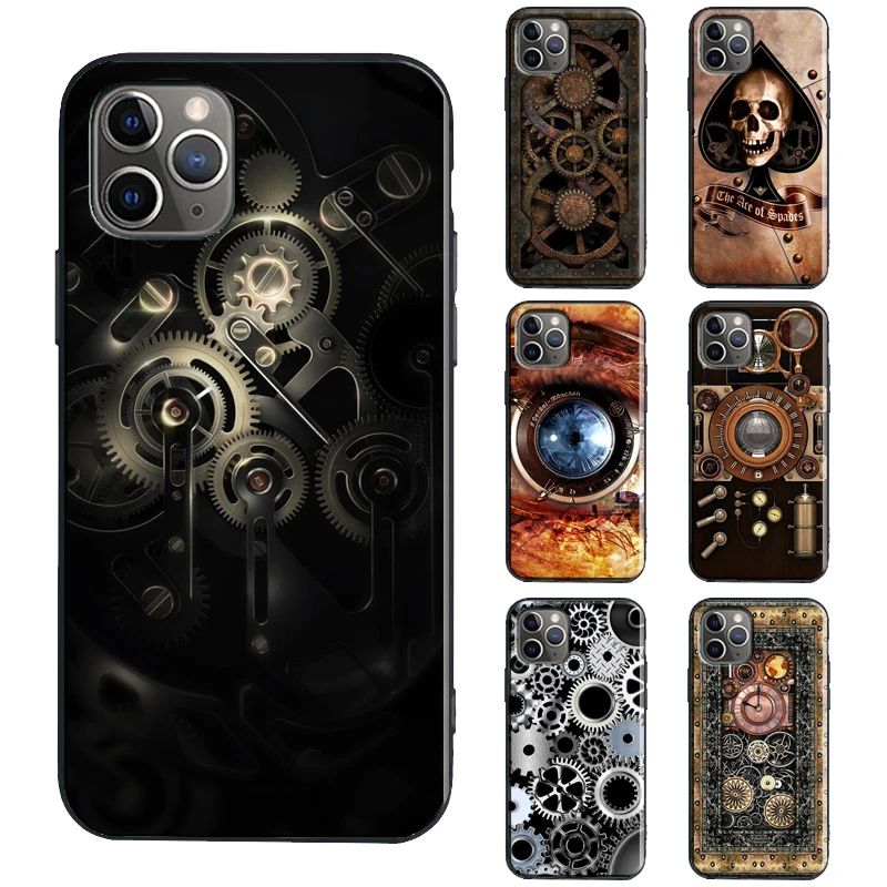 Steampunk Gear Mechanical TPU Case For iPhone 13 11 14 12 Pro Max mini XR X XS Max 6S 7 8 Plus SE 2020 Cover Funda