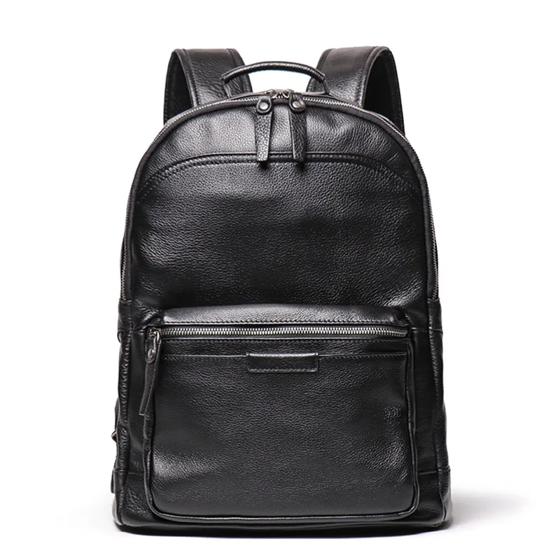 Highend Vintage Coffee Black Brown Vegatable Tenned Top Grain Genuine Leather 15.6'' Laptop Women Men Backpack Travel Bag M88120