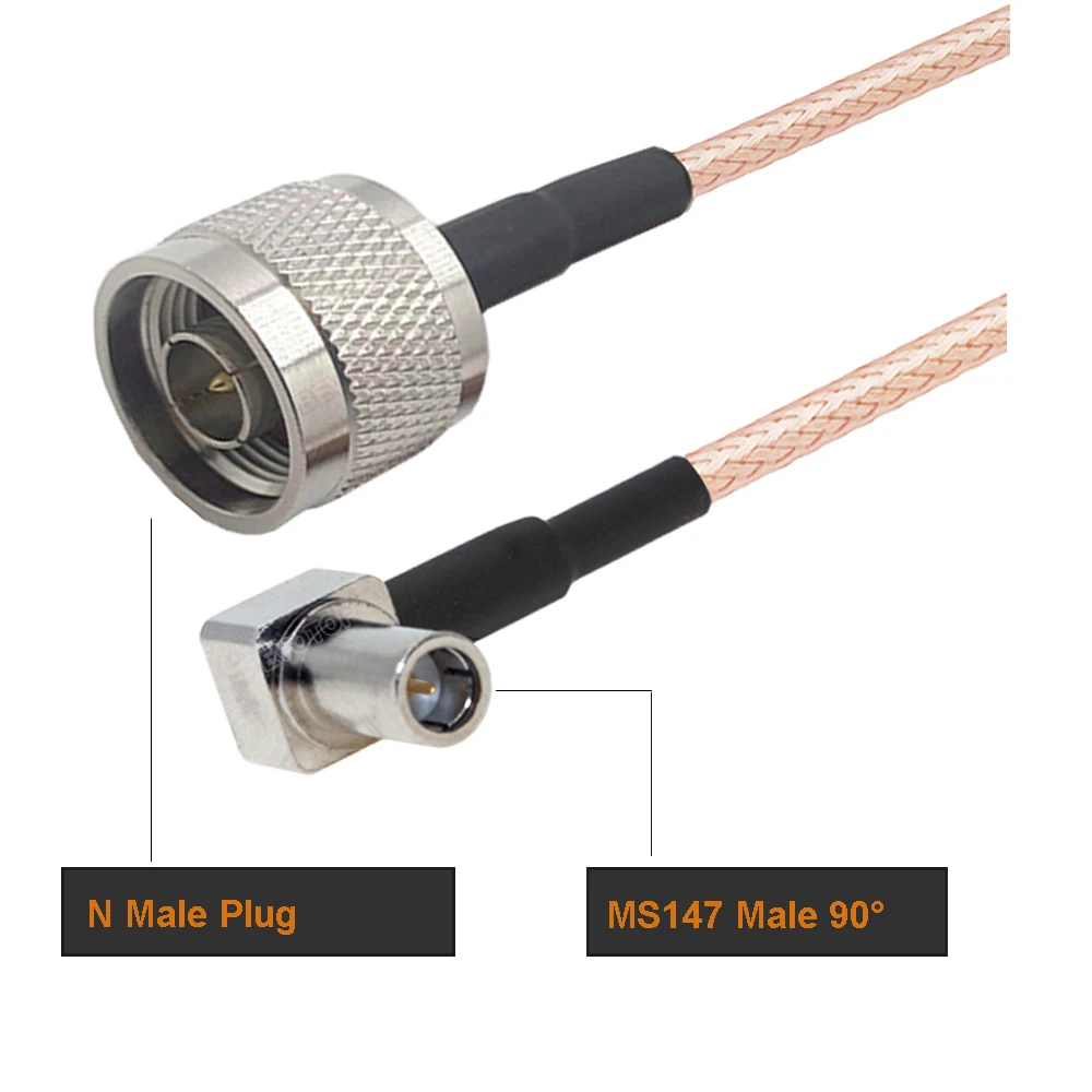 MS147 Cable N Male Plug to MS147 Male Right Angle Connector RG316 Pigtail RF Coaxial Extension Cord Mobile Phone Test Cable 15CM