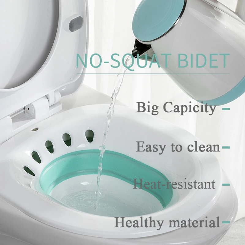 Woman Folding Toilet Bidet Postpartum Bath Toilet Seat Self Cleaning Hip Irrigator Perineum Soaking Bathtub Hemorrhoid Treatment