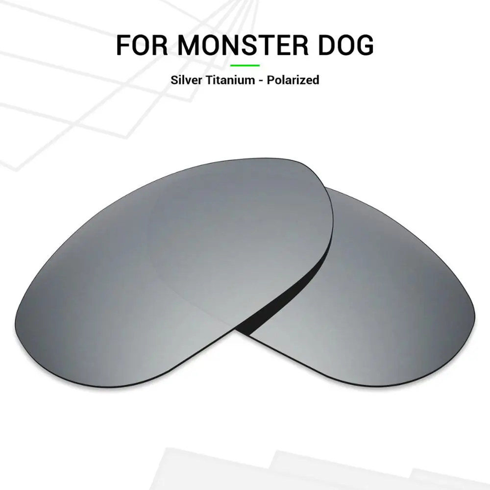 SNARK POLARIZED Replacement Lenses for Oakley Monster Dog Sunglasses Silver Titanium