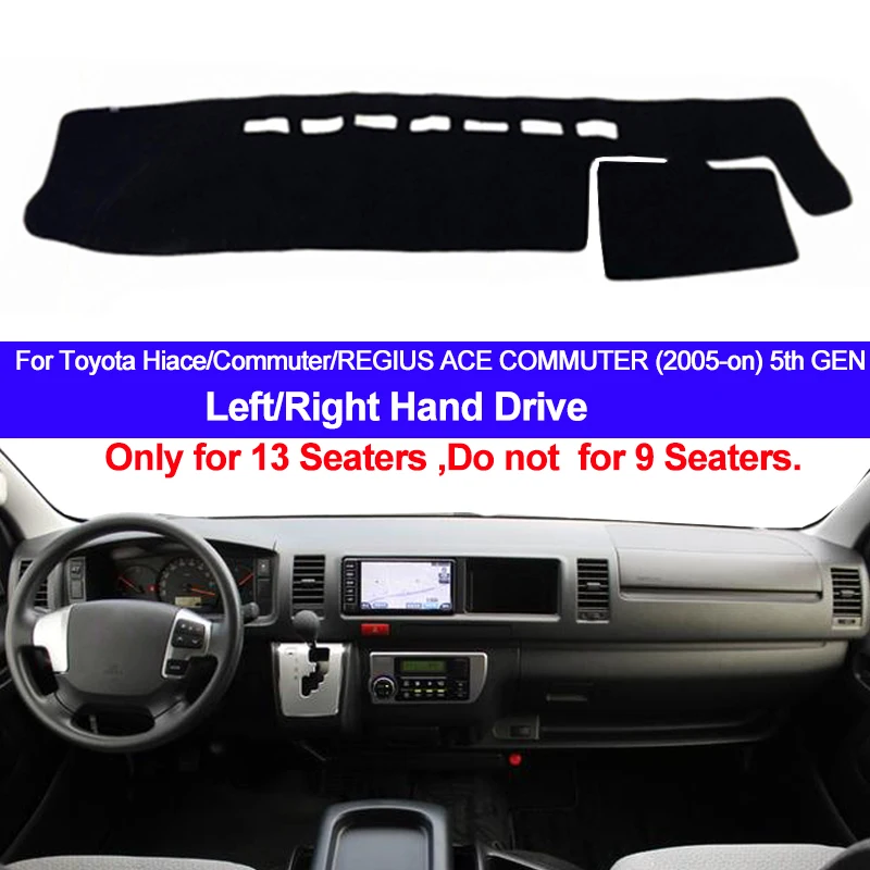 Cubierta para salpicadero de coche, alfombra para salpicadero, 2 capas para Toyota Hiace Commuter REGIUS ACE COMMUTER 2005-ON 2015 2016 2017 2018