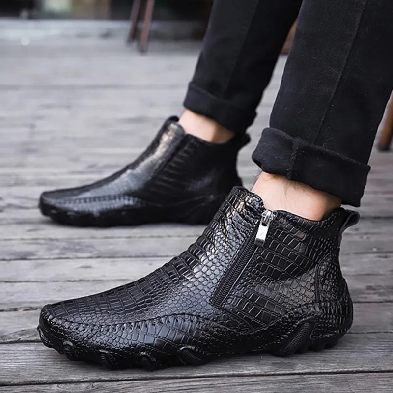 

Nice Genuine Leather Shoes Men Chelsea Boots Autumn Early Winter Ankle Boots Casual Cow Leather Male Shoes Black Footwear A1265