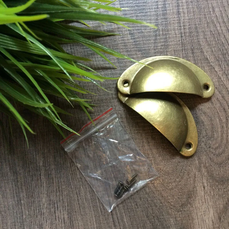 Vintage Metal Hardware Accessories Cabinet Knobs Cupboard Door Pulls Drawer Furniture Antique Brass Shell Stainless Pull Handles