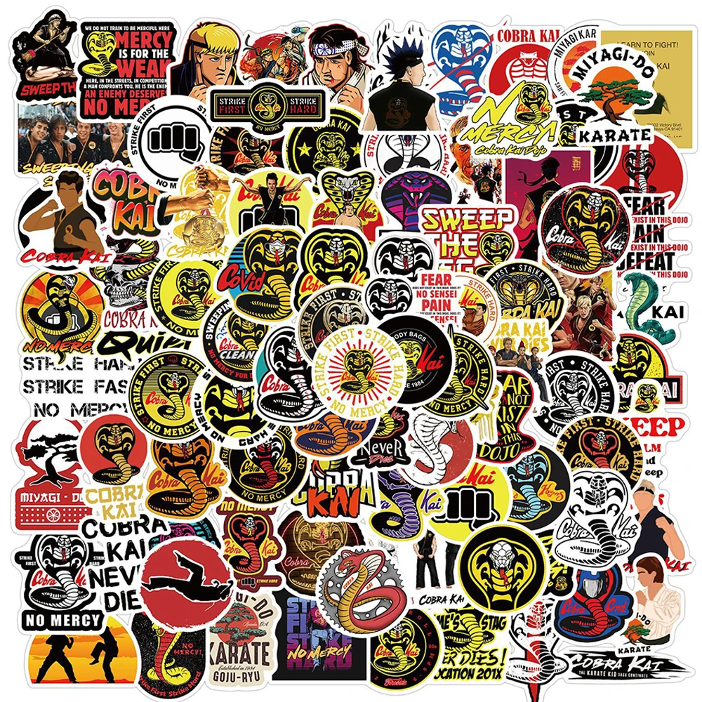 10/50/100PCS TV Show Cobra Kai Stickers Motorcycle Luggage Phone Guitar Skateboard Cool Graffiti Sticker Decal Kid Classic Toys