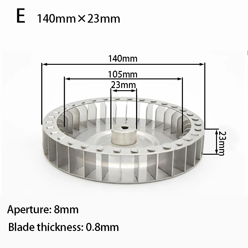 Girante centrifuga a palette pale del motore ventola albero della girante ventilatore in alluminio ventilatore ruota a lama piccola Multivane 120