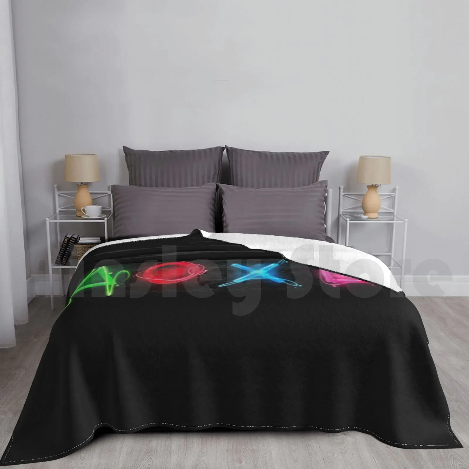 Logo Blanket For Sofa Bed Travel Play Controller Ps More Logo Ps1 Ps2 Ps3 Ps4 Ps5