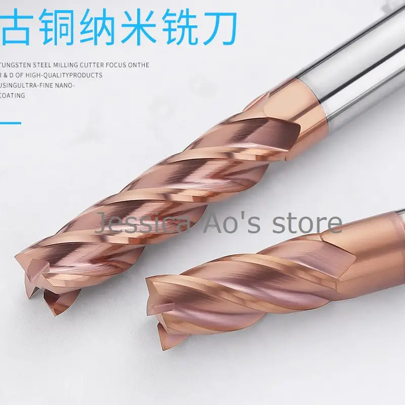 1-15mm HRC55 4 Blades Flat End Mill Carbide Milling Bits Small cnc Mill Milling Cutter Woodwork Tools Router Bit 1/4