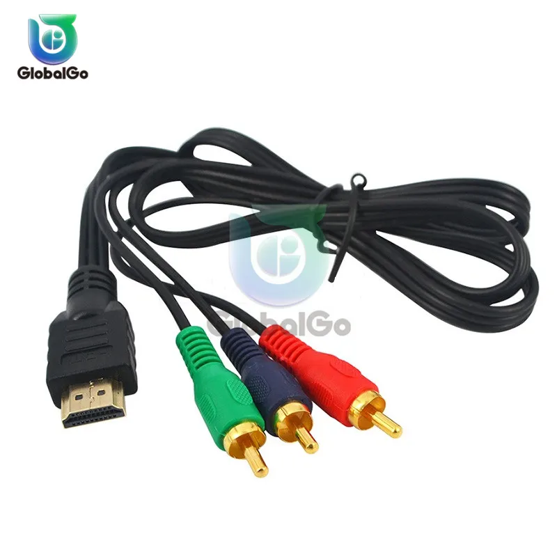 HDMI al Cavo del RCA HDMI Maschio a 3RCA AV Composito Maschio M/M Connettore Adapter Cavo del Convertito Cavo Trasmettitore