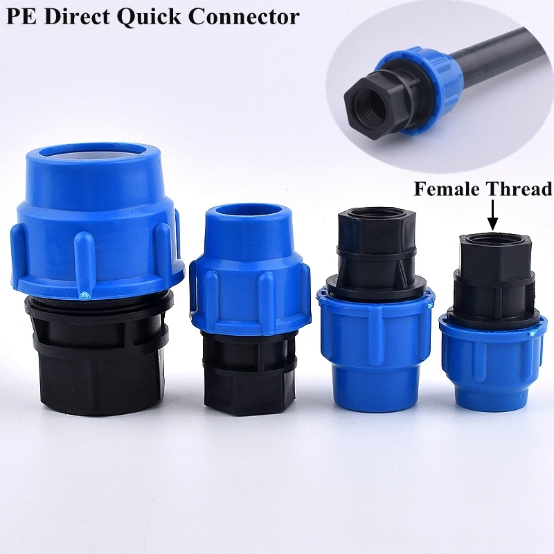 

1/2 "3/4" 1" 1.2" 1.5" Female Thread To 20-50 mm PE Reducing Quick Connector Garden Watering Irrigation System Water Pipe Joint