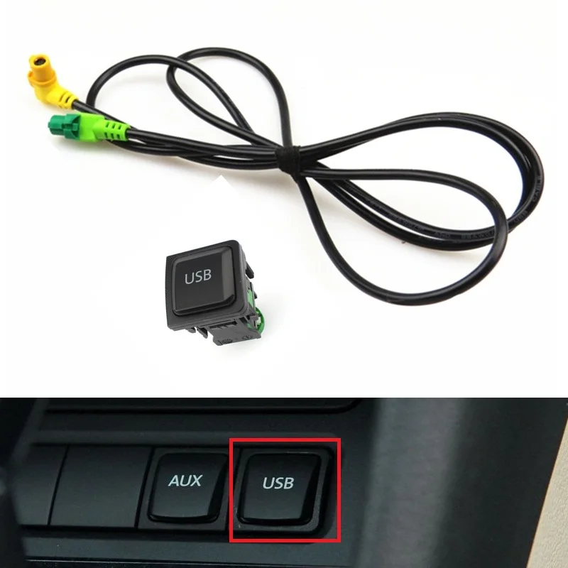 RCD510 RNS315 USB Adapter Switch Button wiring harness For vw Passat B6 B7 CC Golf 6 Jetta 5 mk5 6 mk6 Tiguan  Polo 5KD035726A