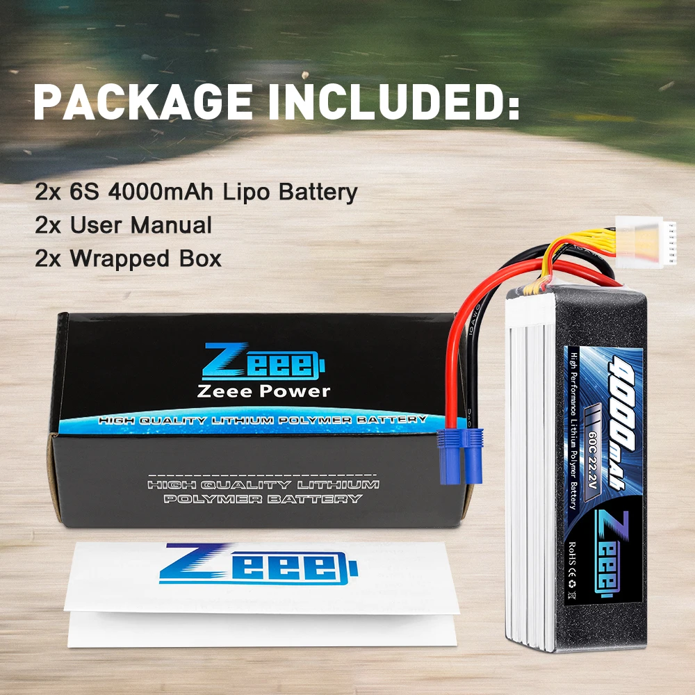 1/2szt Zeee 6S Lipo FPV Drone Battery 22.2V 60C 4000mAh z wtyczką EC5 do RC Racing Hobby Airplane Helicopter RC Model Parts