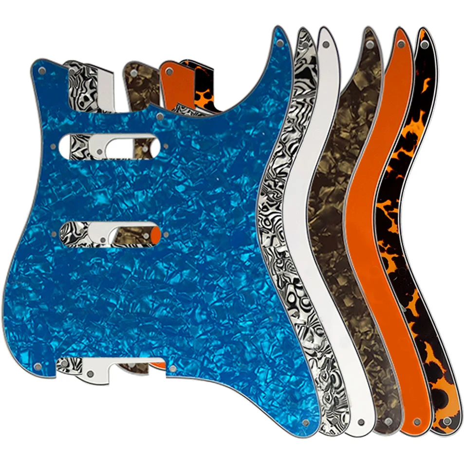 

Pleroo Custom Guitar Parts - For ST Blank SS Pickguard 6 Hole US Special Strat No Bridge Pu Route Various