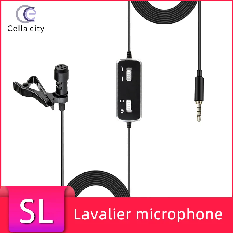 

CELLA CITY Professional Lavalier Microphone For Vlog Recording Conference Live Interview Mobile Phone SLR Camera Universal