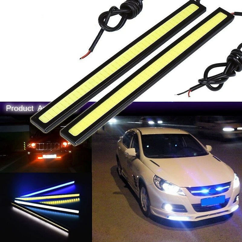 2Pcs Car LED Strip Light Waterproof Daytime Running Light DC12V DRL COB LED Strip Light Bar LED Turn Signal Ligh For Automotive