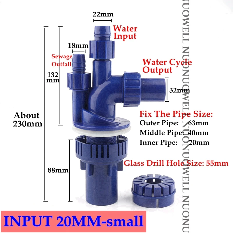 3 Types Hi-quality Aquarium Fish Tank Bottom Filter Pipe Fittings 4-Way Overflow Pipe Connectors Aquatic Pets Water Clean Tools