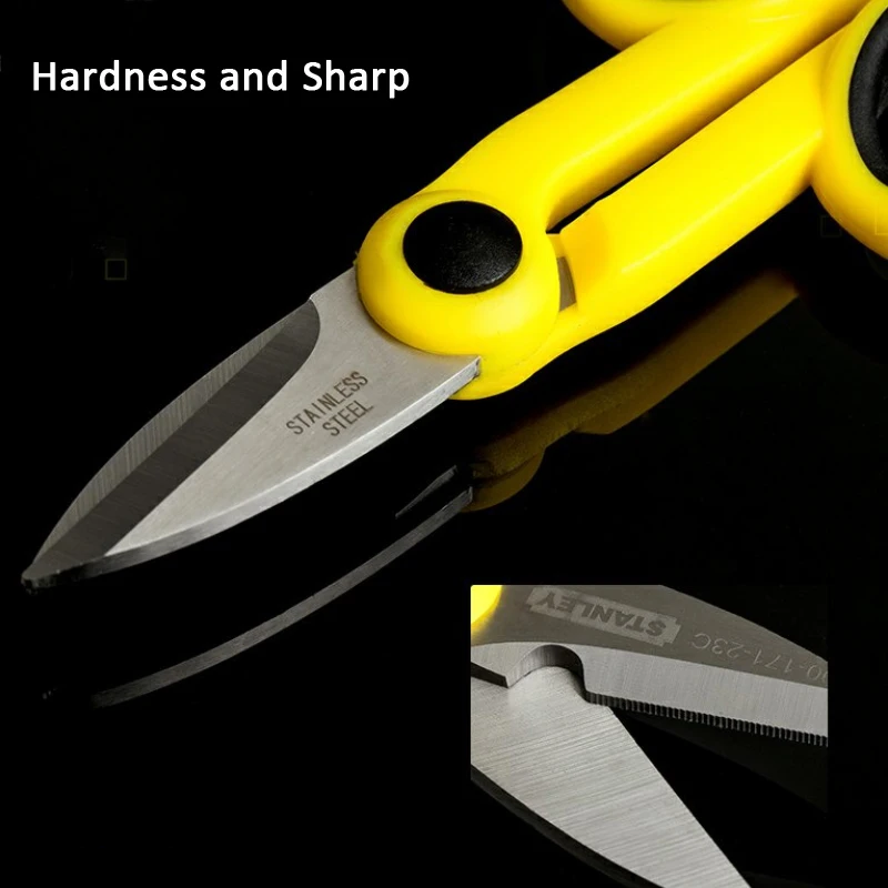 Stanley 1-pcs professional multi-purpose electrician scissors stripping wire cutting Tools fabric metal sheet  stainless steel