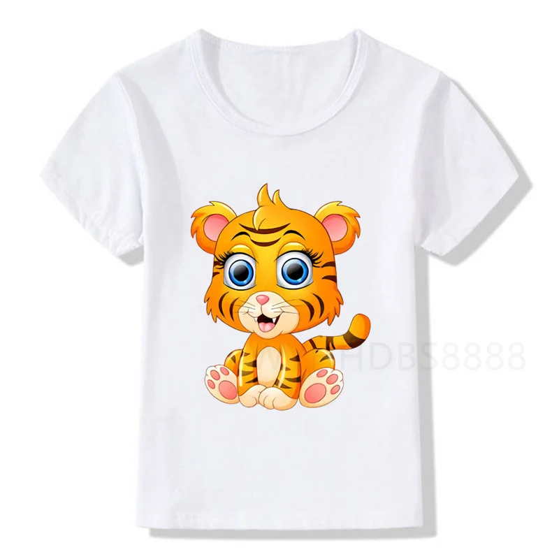 

Baby Cartoon Cute Lion Print T Shirt Children Animal Birthday T-shirts Boy&Girl Funny Gift Tshirt Present