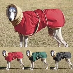 Inverno Caldo Vestiti Del Cane Impermeabile Del Cane di Spessore Giacca Abbigliamento Rosso Nero Cappotto Cane con il Guinzaglio Foro per le Medie Cani di Taglia Grande greyhound