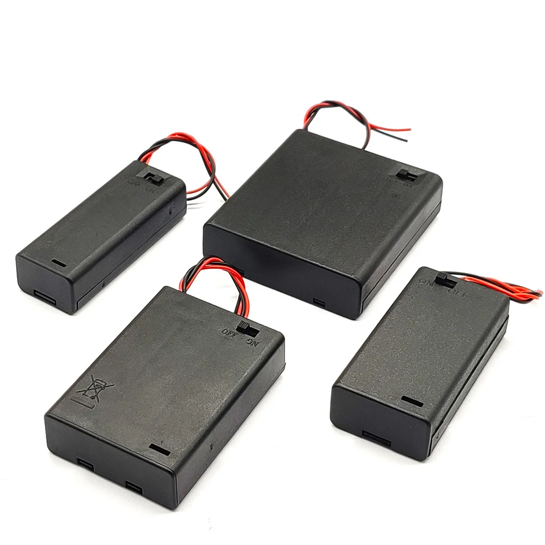 AA Battery Box AA Battery Holder AA Case AA Battery Storage Box AA Battery Case With Switch 1/2/3/4 Slot Series Connection DIY