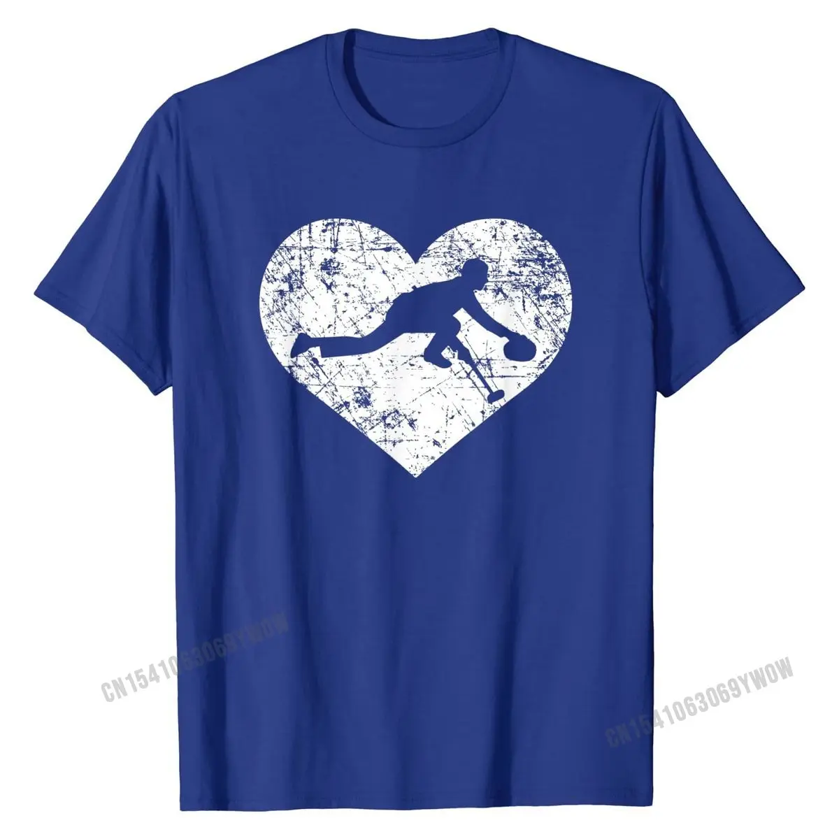 I Love Curling Shirt Funny Cute Curler Heart Team Sport Gift Tops T Shirt Company Customized Cotton Men's T Shirt Normal