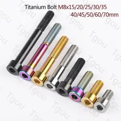 Parafuso de titânio Tgou para bicicleta e motocicleta, cabeça chave Allen, parafusos Ti para carro, M7, M8 x 15, 20, 25, 30, 32, 35, 40, 43, 45, 50, 60, 70 milímetros