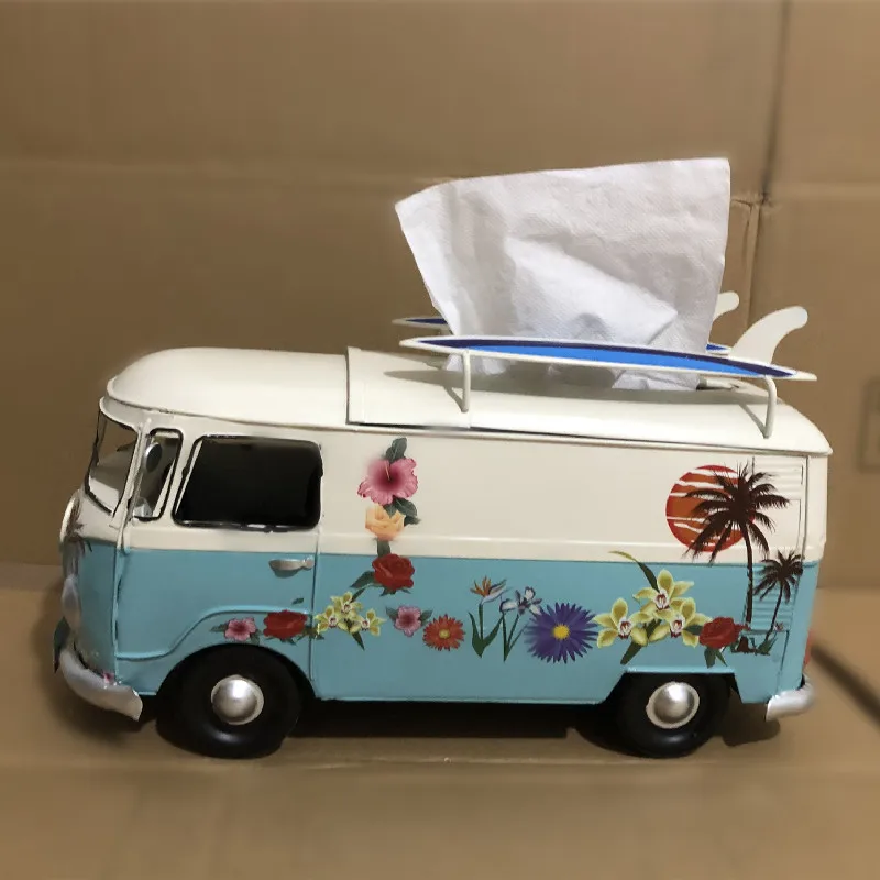 

American retro creative napkin drawer, tissue box, Car, van, bus, Bar Restaurant Hotel home living room decoration ornaments