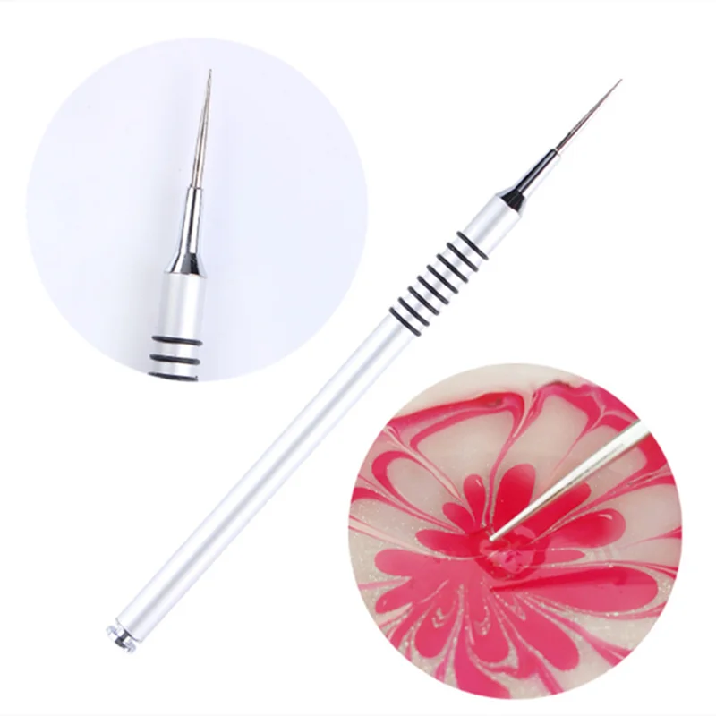 

1Pc Professional Nail Art Brush Metal Rod Painting Nail Brush Pen Manicure Tool.