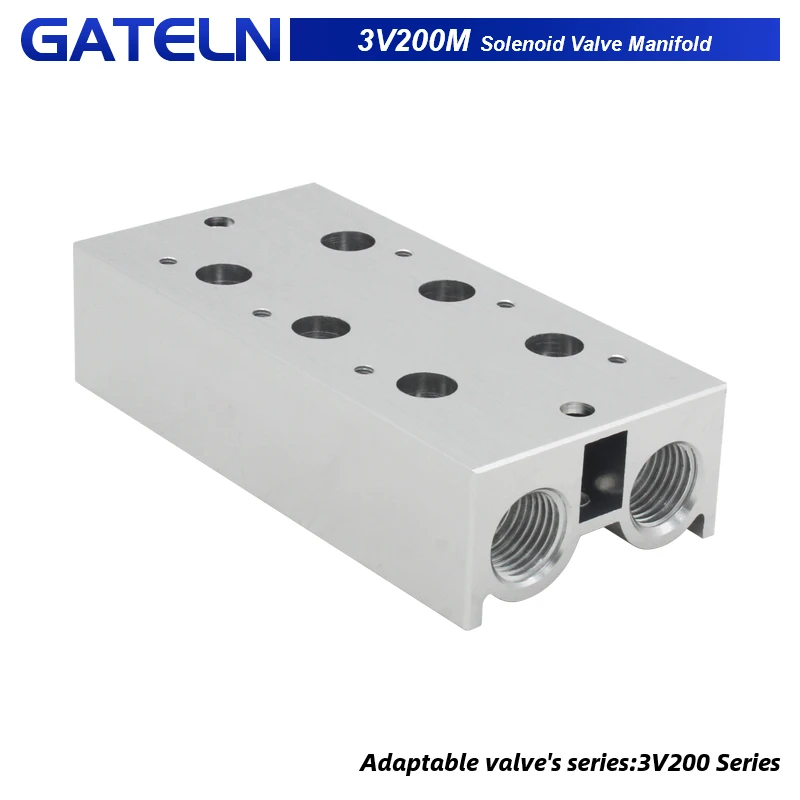 3V200M Manifold for 3V200 Series Solenoid Valves 3V210-08 Valve Plate Base Manifold  Air Exhaust Manifold