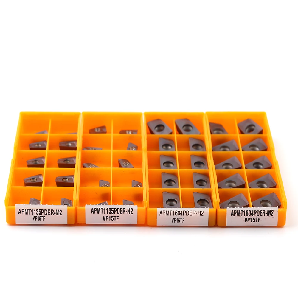 10pcs Carbide Inserts APMT1604 PDER APMT1135 M2 H2 VP15TF Original  APMT Face Milling Blade CNC Lathe Metal Mill Cutting Tools