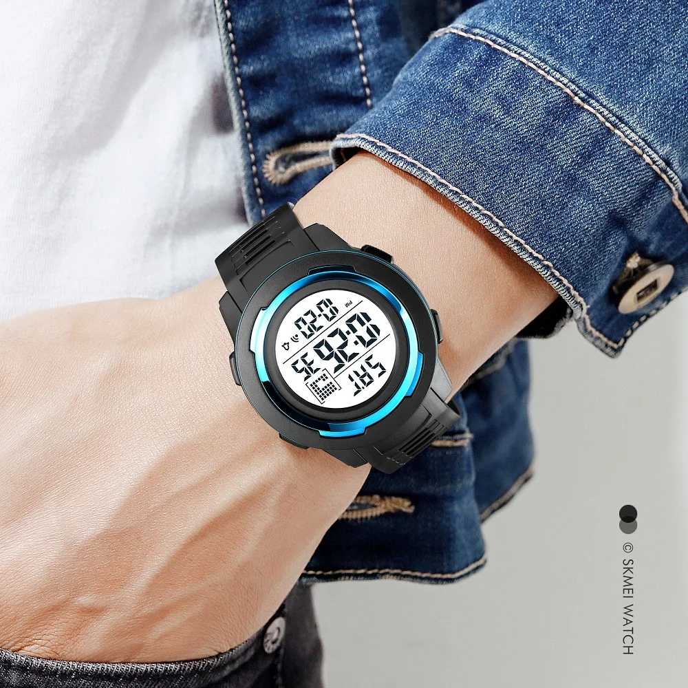 2021 New SKMEI Casual Digital Men Sport Watch 5Bar Waterproof Stopwatch LED Electronic Male Clock Relogio Masculino