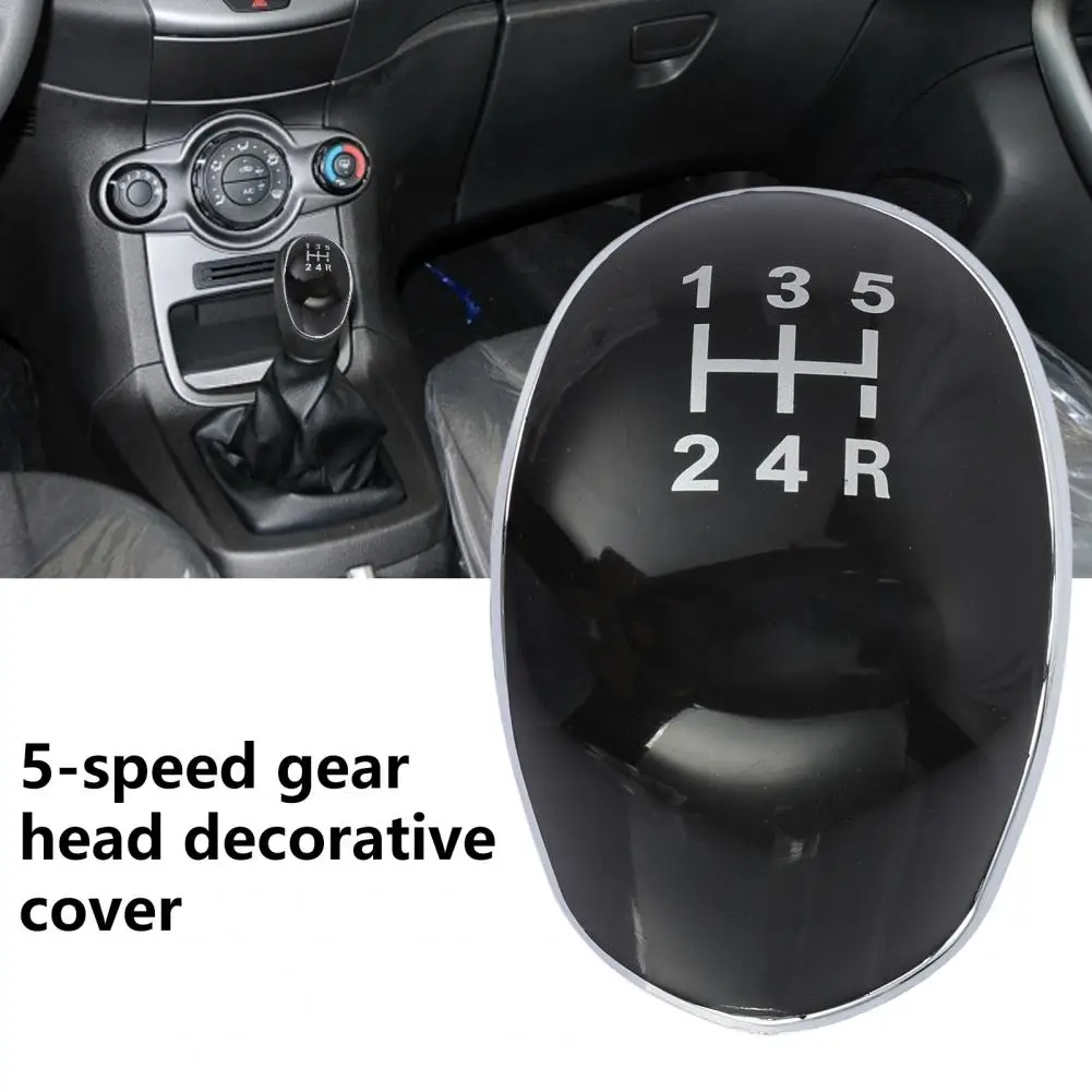 Car Gear Shift Knob Cover, Anti Scratch Black, 5 Speed Lever Knob Cap para Focus Fiesta, Acessórios Auto profissionais