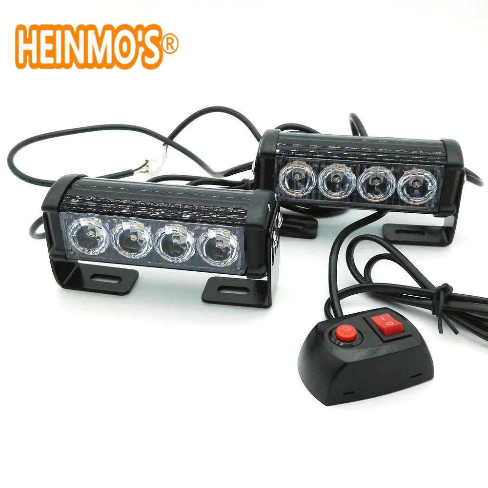 2*  4 LED aluminum alloy led flash lamp slitless stick lamp lamp high power roof lights car truck led strobe light