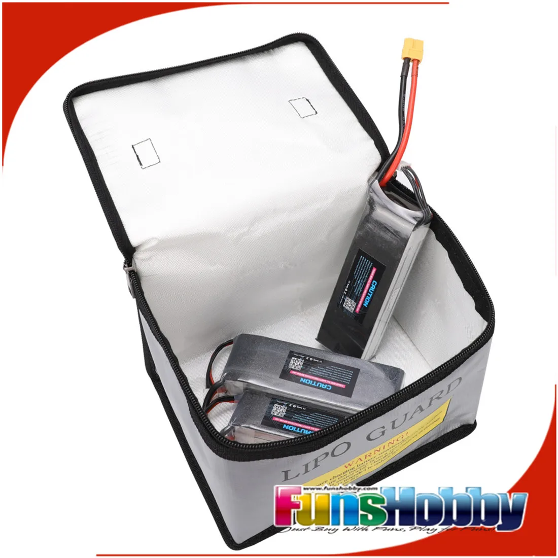 Lipo Safe Bag Fireproof Explosion-proof Lipo Battery Storage and Charging Bag Portable Double Zippers Safety Storage Guard Case