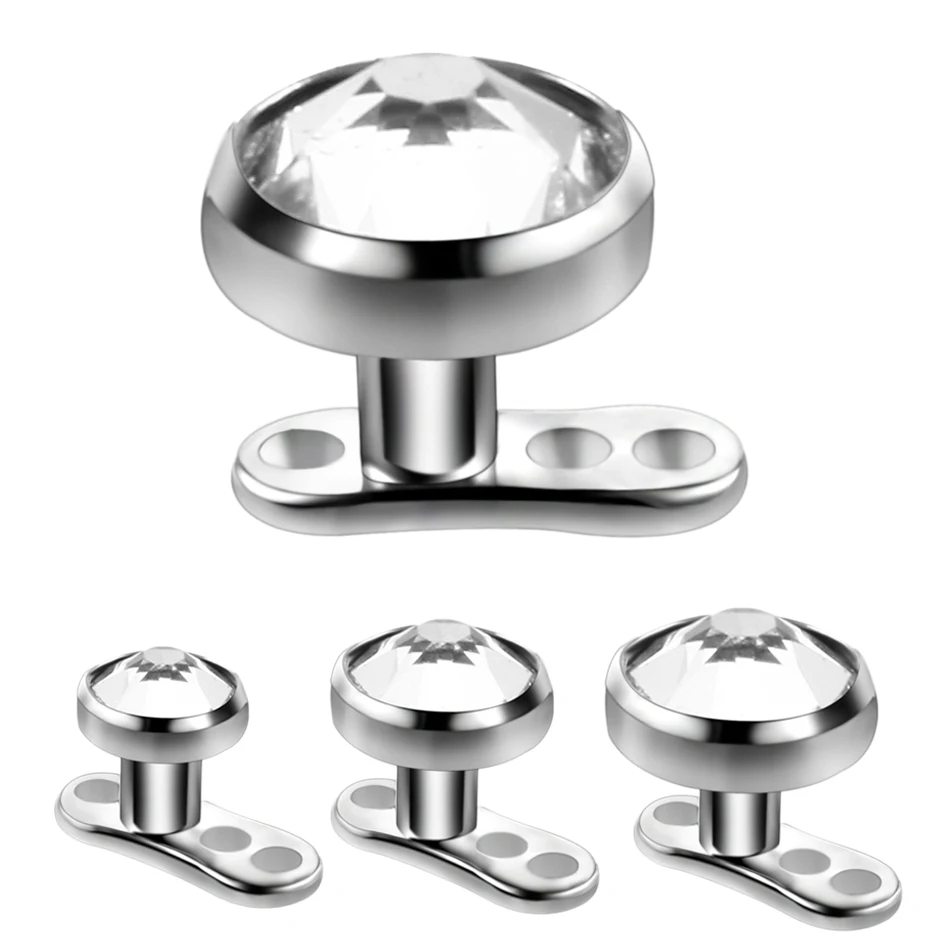 10Pcs/lot Micro Dermal Piercings Set Titanium Dermal Anchor Base & Tops Skinner Diver Micro Dermal Sexy Body Piercing Jewelry