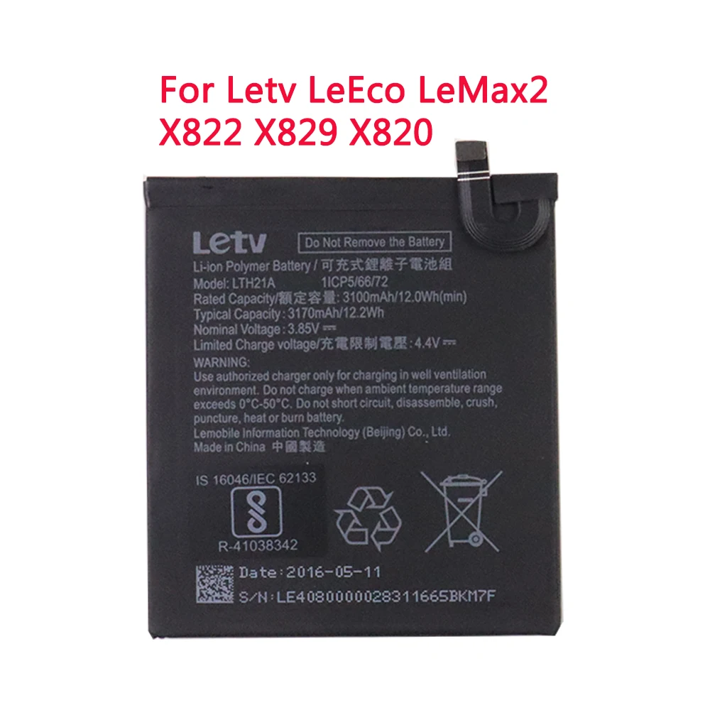 100% Original LTH21A 3100mAh For Letv LeEco LeMax2 X822 X829 Le Phone Le MAX 2/5.7inch/X821 X820 Mobile Phone Original Battery